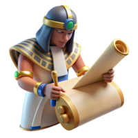 dramatic elegant A wise Thoth writing hieroglyphs, papyrus scroll, soft lighting, Egyptian art style authentic png