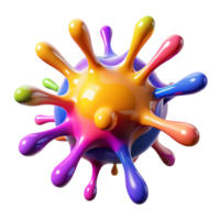 mesmerizing exceptional A chaotic explosion of paint splatters in vibrant, contrasting colors, illuminated by a bright, directional light png