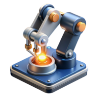 playful extraordinary A robotic arm assembling a complex circuit board, sparks flying, illuminated by industrial lighting, in a photorealistic style exclusive png