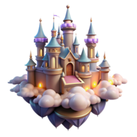 splendid artistic A floating castle in the clouds, intricate spires, glowing windows, magical, dreamy, fantasy art, perfect clarity png