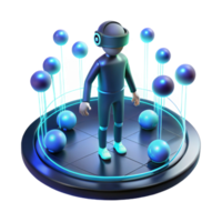 beautiful reflective avant garde A lone figure in a virtual reality environment, surrounded by glowing data streams, dark, moody lighting, surreal style elite png