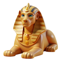 dreamy extraordinary A powerful sphinx posing a riddle in the desert, harsh midday sunlight, ancient Egyptian style premium png