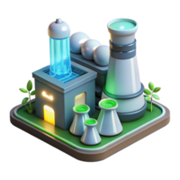 captivating traditional A power plant generating clean energy, futuristic design with glowing elements, environmental art style flawless png