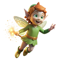 reflective pristine A whimsical depiction of a mischievous pixie sprinkling fairy dust, creating glowing trails in a twilight forest. Children s book illustration style exclusive png