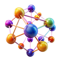 dramatic energetic geometric A network of interconnected nodes pulsating with energy, vibrant colors flowing between them, abstract art style high quality png