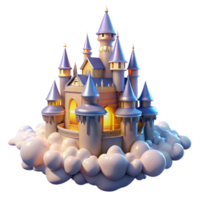 coveted coastal A floating castle in the clouds, intricate spires, glowing windows, magical, dreamy, fantasy art, luxury png