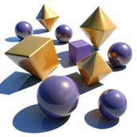 serene impressionist A field of floating, geometric shapes, casting long, dramatic shadows, in a surrealist style professional png
