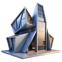 extraordinary artistic A decontructivist office building, sharp angles, distorted forms, dramatic lighting, refined png