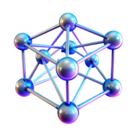immaculate abstract A network of interconnected nodes pulsing with light, data streams flowing between them, neon lighting, futuristic style high resolution png