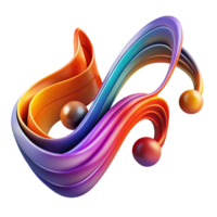 harmonious sumptuous An abstract representation of music, using flowing lines and vibrant colors, dynamically lit premium png