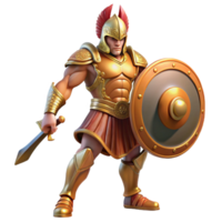timeless vintage A powerful Ares, the Greek god of war, clad in bronze armor, wielding a sword and shield, amidst a chaotic battlefield. Realism style genuine png
