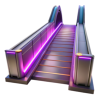 dramatic avant garde A futuristic bridge spanning a vast chasm, sleek design, neon lights, cinematic lighting, sharp png