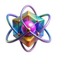 standout urban A quantum computer core, glowing with multicolored energy, complex geometric shapes, abstract art style fine detail png