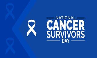 National Cancer Survivors Day is a day to recognize the strength and resilience of cancer survivors, while offering support to those currently battling cancer and celebrating the power of hope. vector
