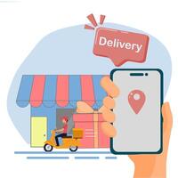 Delivery app for mobile vector