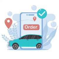 Order car delivery app vector
