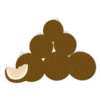 Pile of coconuts, bunch of coconuts illustration vector
