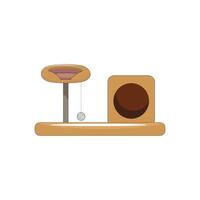 Minimalist cat condo and play structure, perfect for cats to climb, scratch, and relax indoors vector