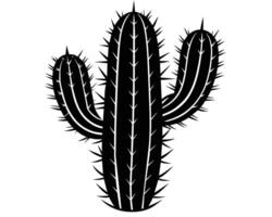 Silhouette of a spiky desert cactus vector