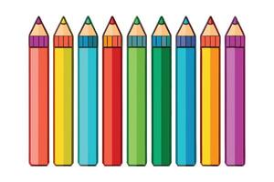 Colorful Crayons Arranged in a Row vector