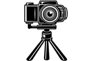Style Camera on Tripod Graphic vector
