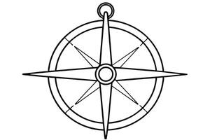 Simple Black and White Compass Illustration vector