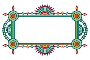 A colorful floral frame design perfect for printables or digital art projects. vector