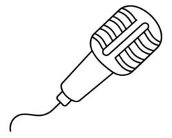 Simple Line Art Illustration of a Microphone vector