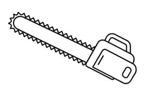 A simple Line Drawing of a Chainsaw vector