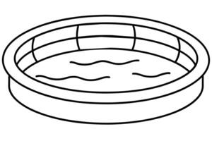 Simple Line Drawing of a Round Hot Tub vector