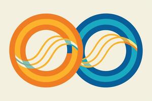 Intertwined Circles Symbolize Unity and Connection vector