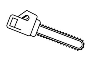 Simple Line Drawing of a Chainsaw vector