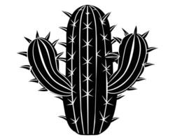 A silhouette of a spiky desert cactus vector