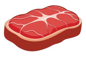 Delicious Raw Steak Slice Against a White Background vector