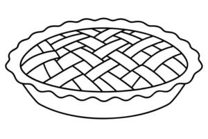 A simple black and white illustration of a delicious-looking pie. vector