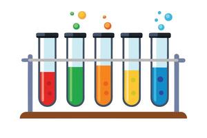 A colorful Test Tubes in a Rack, Perfect for Science Education vector
