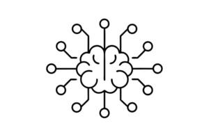 AI-Powered Brain, Conceptual Illustration of Neural Networks vector