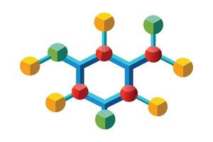 A colorful 3D Molecular Structure of a Chemical Compound vector