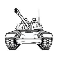 Front View Of Army Battle Tank vector