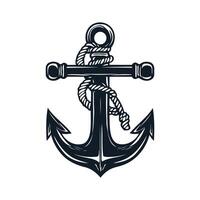 Anchor With Rope Nautical Design vector