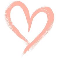 Grunge Heart Symbol with Pink Colors. Love sign with rough edges. Abstract freehand doodle shape of heart. Highlight splash vector