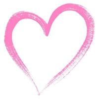 Grunge Heart Symbol with Pink Colors. Creative love sign with rough edges. Abstract freehand doodle shape of heart. Highlight splash vector
