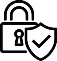 Padlock and Shield Icon with Checkmark, Cybersecurity, Privacy Protection, Data Encryption, Secure Access, Login Authentication Illustration vector