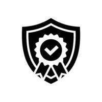 Shield with Badge and Checkmark Icon Security, Quality, and Protection Certification Symbol for Guarantee and Trust vector