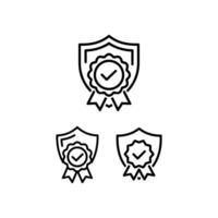 Illustration of Three Shield Badges with Check Marks - Certification, Approval, and Quality Assurance vector
