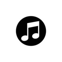 Black Music Note Icon in Circle Minimalist Audio Symbol for Music Apps, Media Players, Streaming Interfaces, Sound Design, and Digital Content Graphics vector