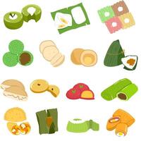 Hand-drawn Indonesian Snack Set vector