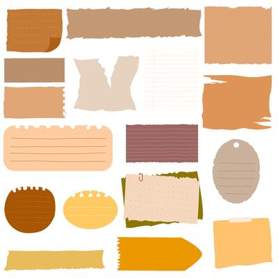 Torn aesthetic paper and old notes clipart