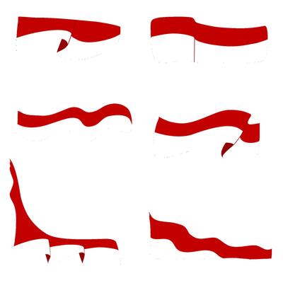 Hand Drawn Indonesian flag Set