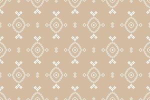 Motif pattern with color brown cream background fabric art ethnic pattern design. vector